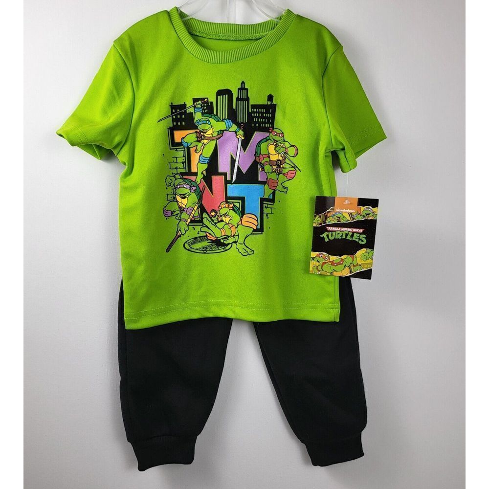 Teenage Mutant Ninja Turtles Toddler Boys T-Shirt and Pants Green Black 24 month